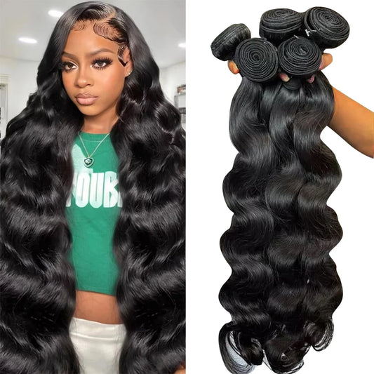 30" Body Wave Human Hair Bundles | 100% Brazilian Raw Hair